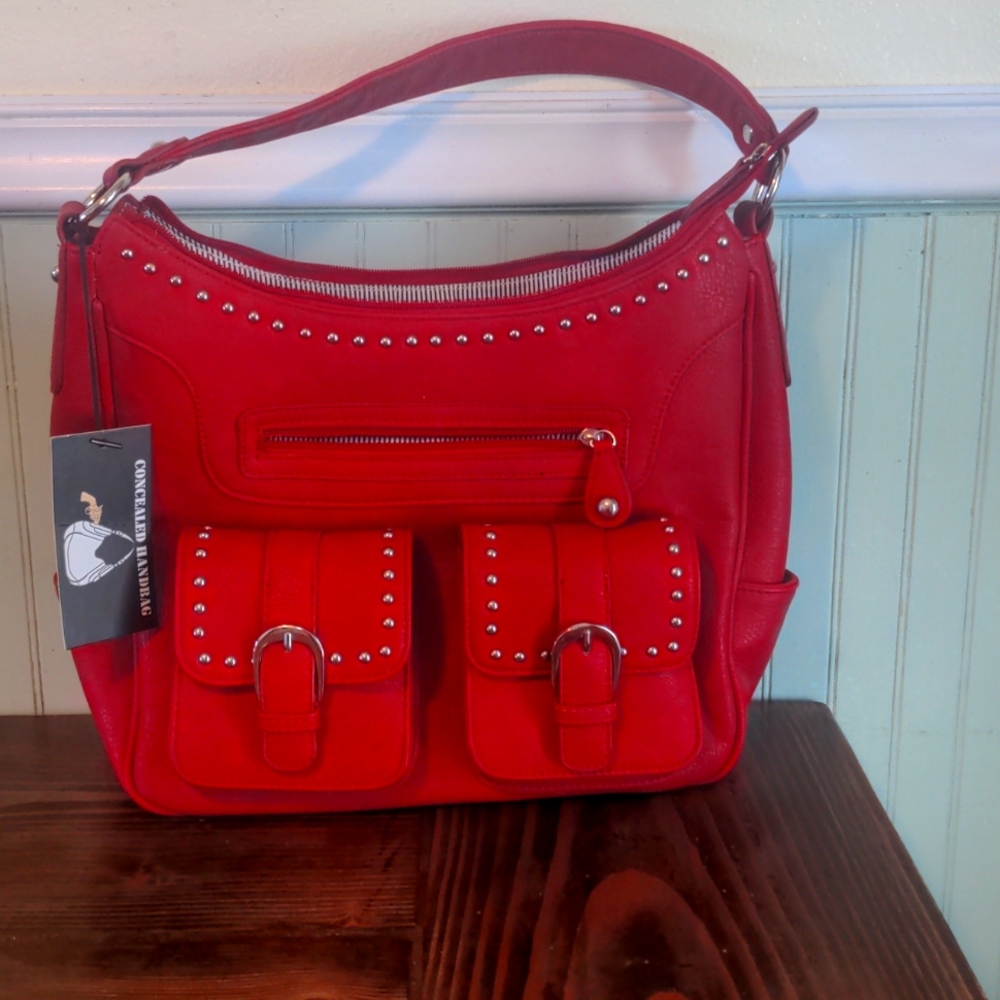 Concealed Carry Red Purse with holster